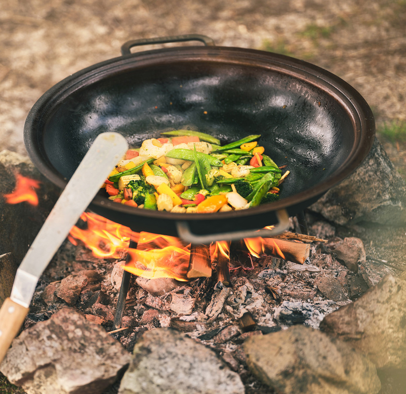 Wok, with legs Hot-rolled steel 43 cm