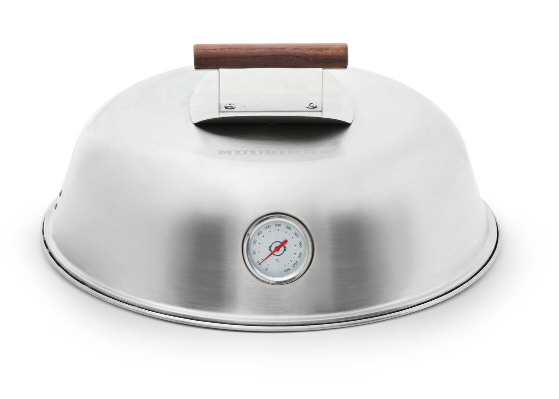 Lid with termometer Stainless steel 48 cm