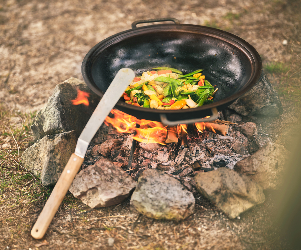Wok, with legs Hot-rolled steel 43 cm