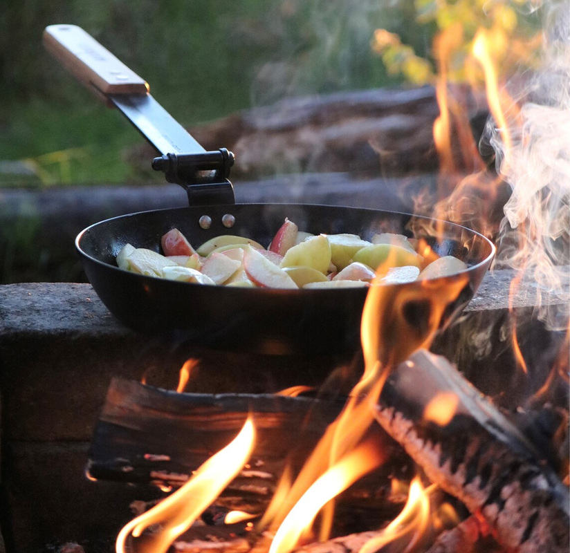 Campfire frying pan, foldable Carbon steel 42 cm