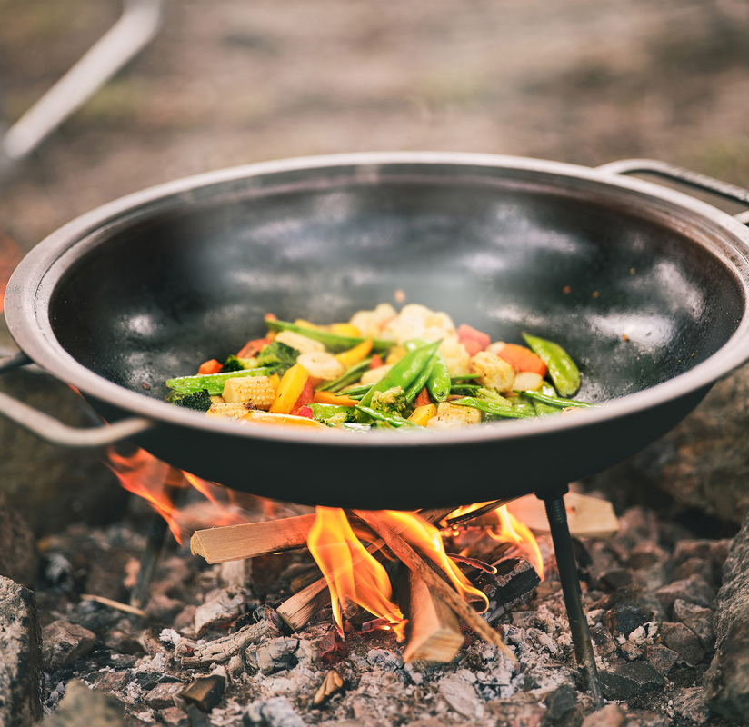 Wok, with legs Hot-rolled steel 43 cm