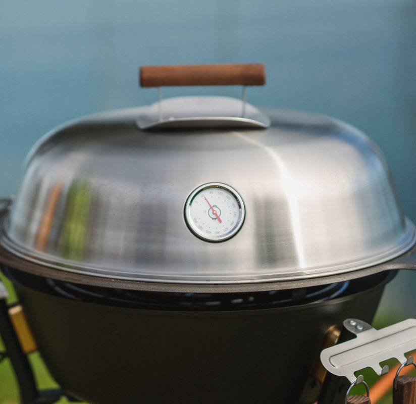 Lid with termometer Stainless steel 48 cm