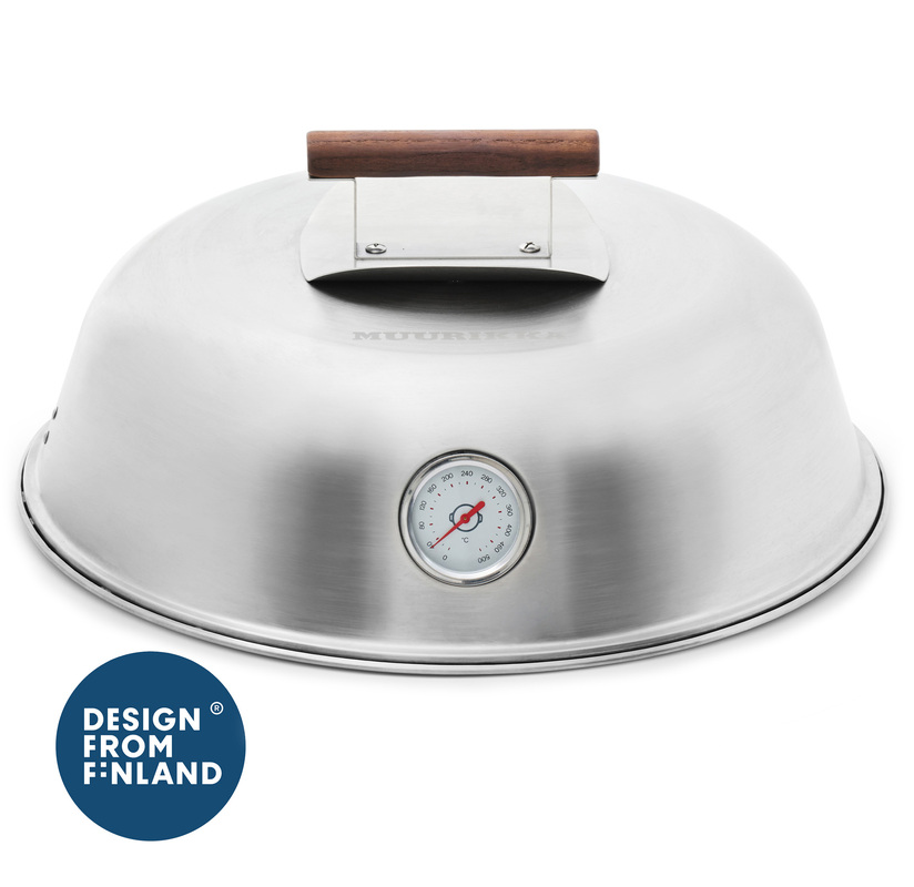 Lid with termometer Stainless steel 48 cm