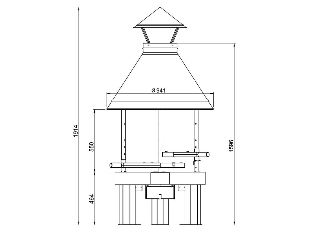 Low fire pit Black