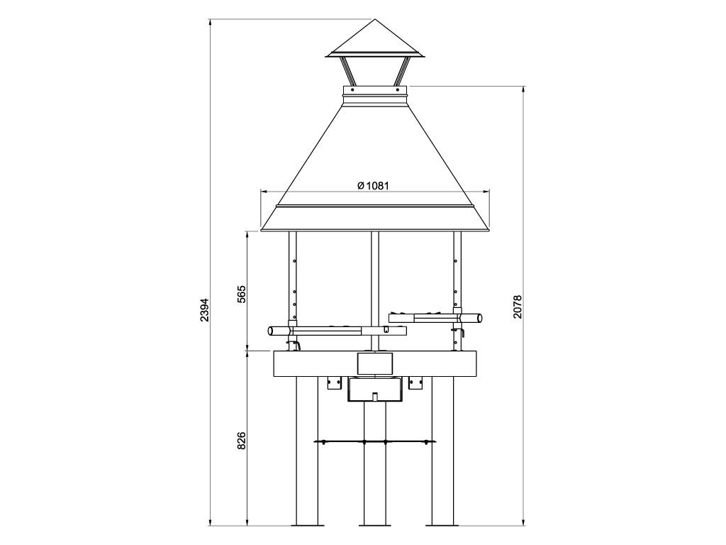 High fire pit 100 Heavy Duty Black